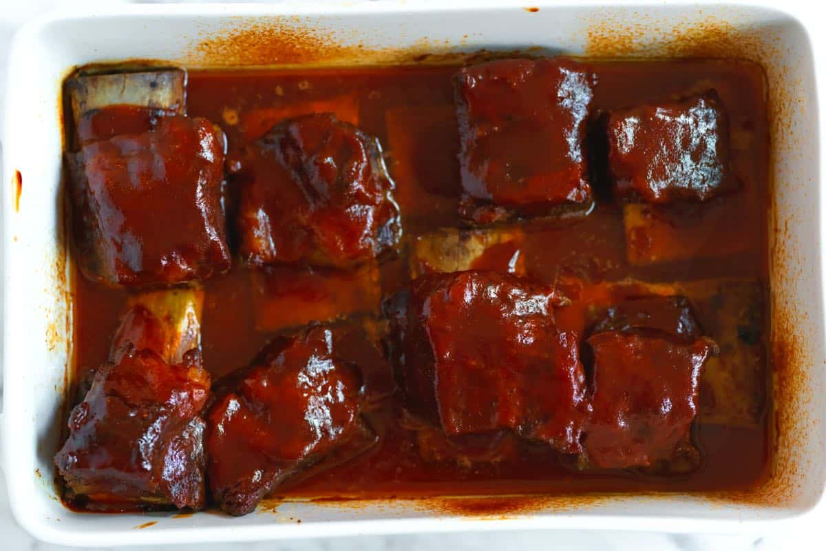 Beef ribs ready to serve