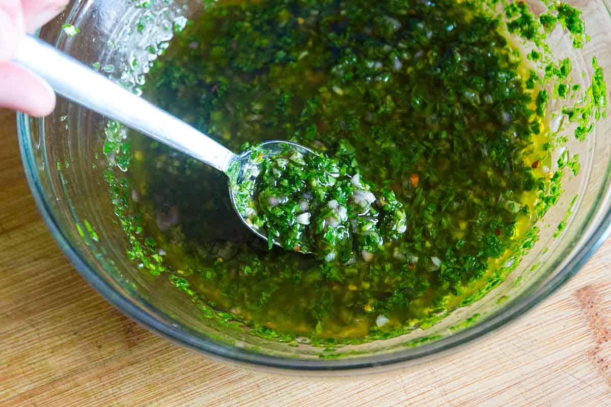 homemade chimichurri sauce