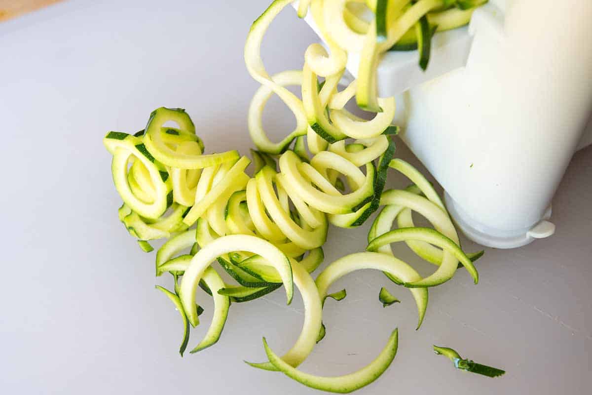 Spiralizing zucchini
