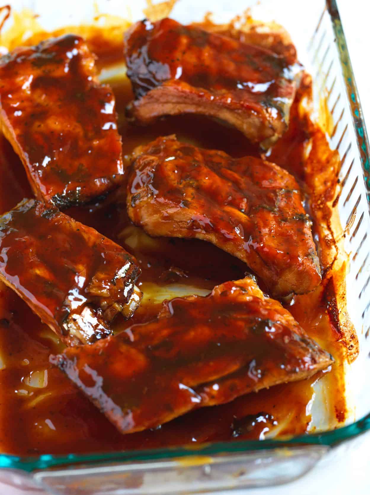 Baked Pork Ribs with Asian sticky glaze