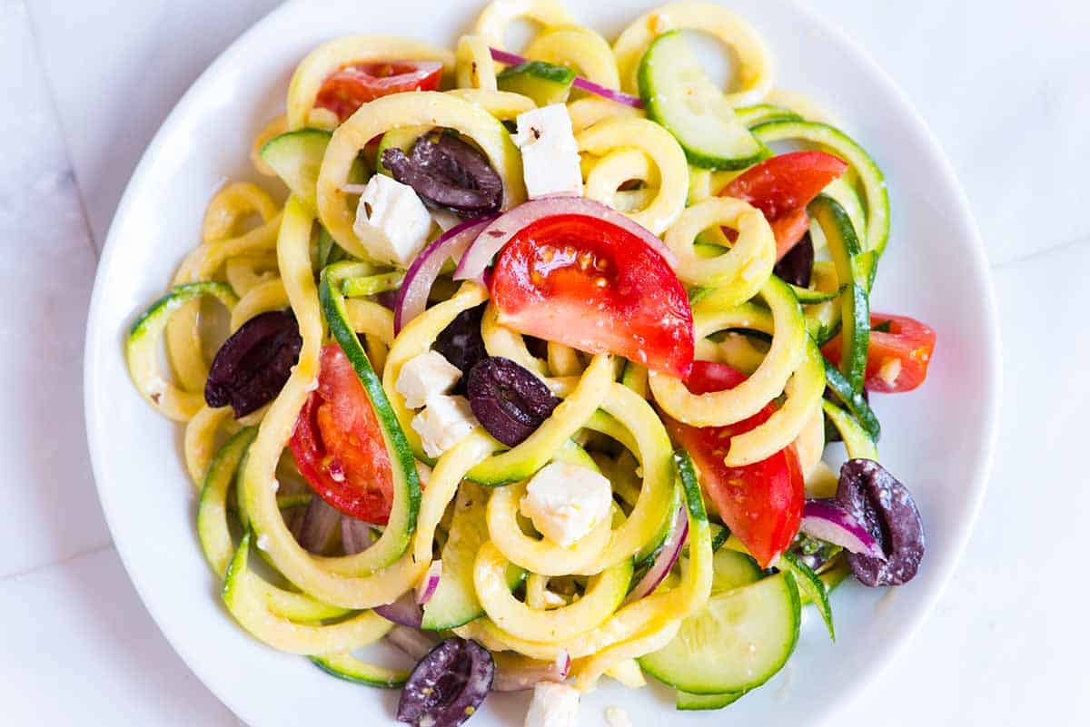 Mediterranean Zucchini Noodle Salad