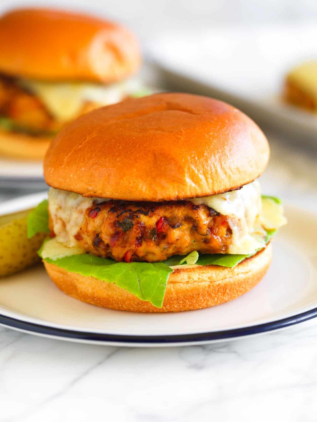 Chicken Burger on a plate