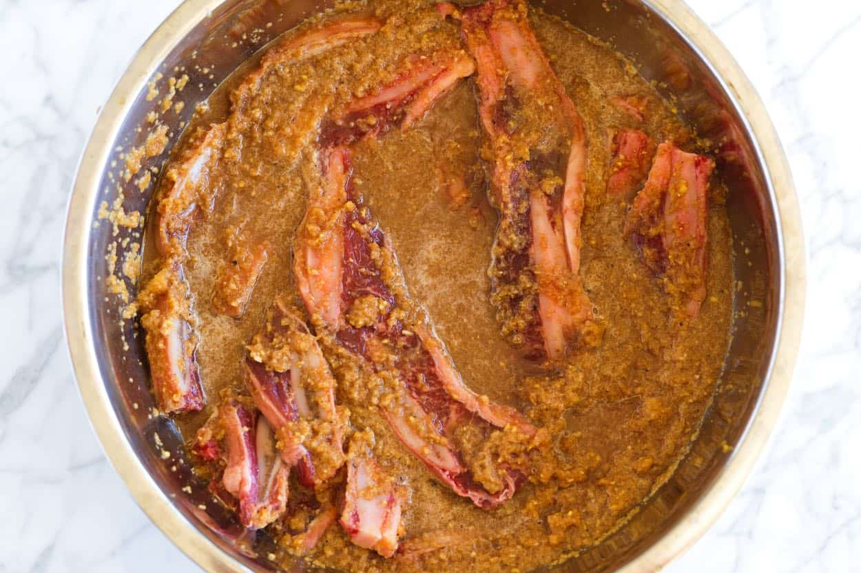 Marinating Korean Short Ribs in a Galbi marinade