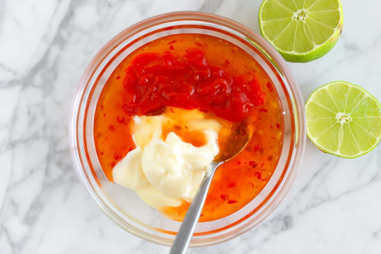 Bang Bang sauce ingredients in a bowl