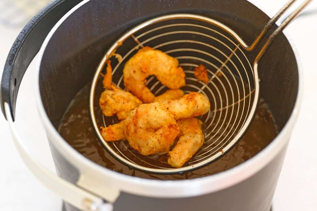 Frying the shrimp before adding the sauce