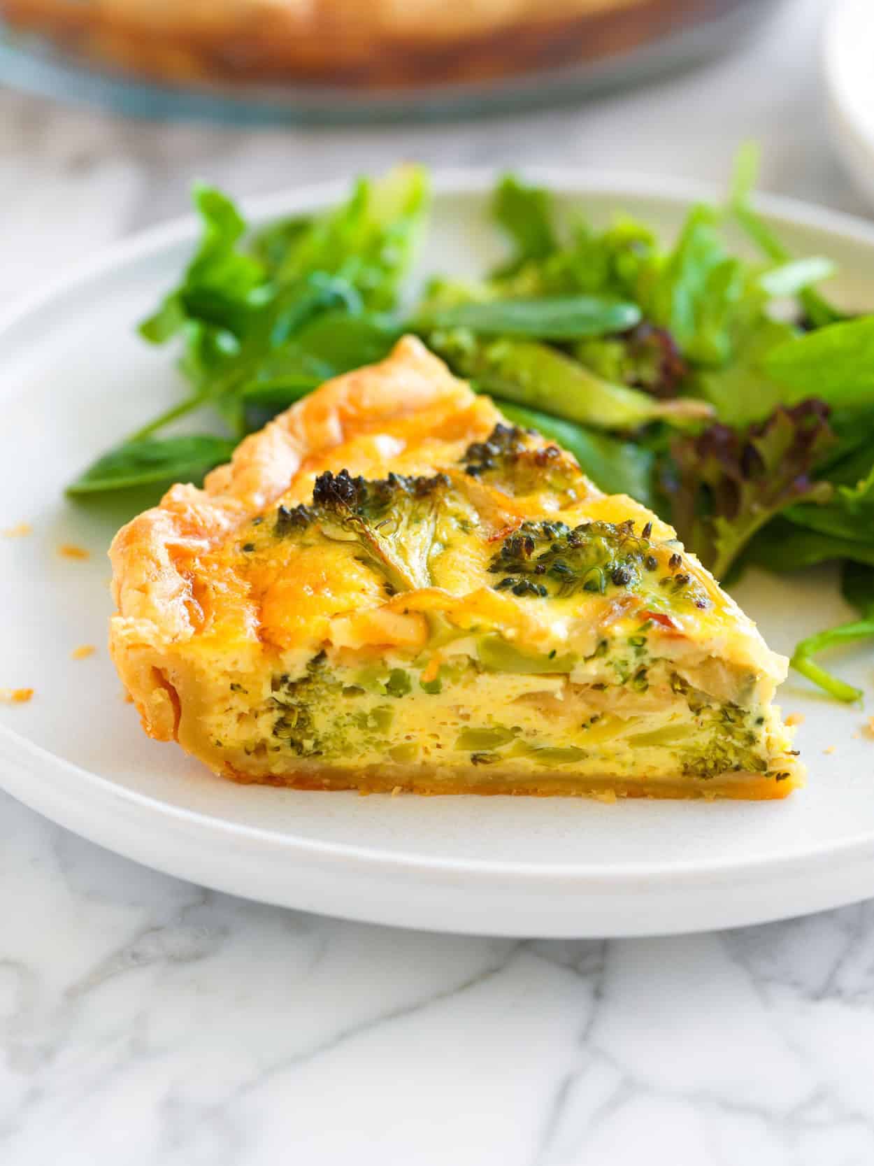 Slice of Broccoli Cheddar Quiche