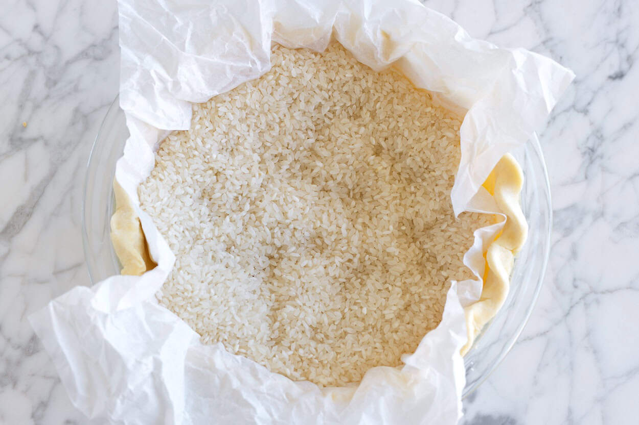 Par-baking the pie crust for quiche