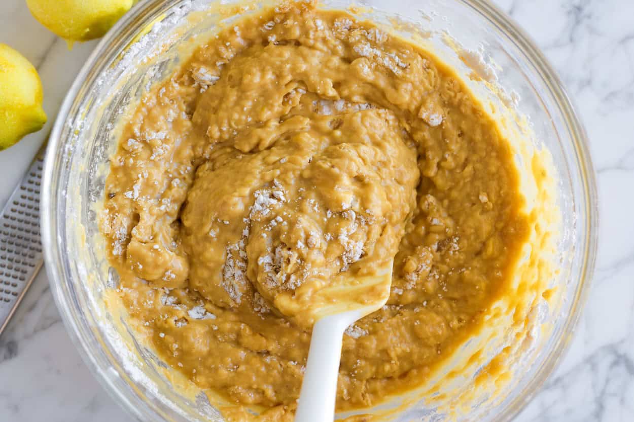 What lemon blueberry bread batter looks like