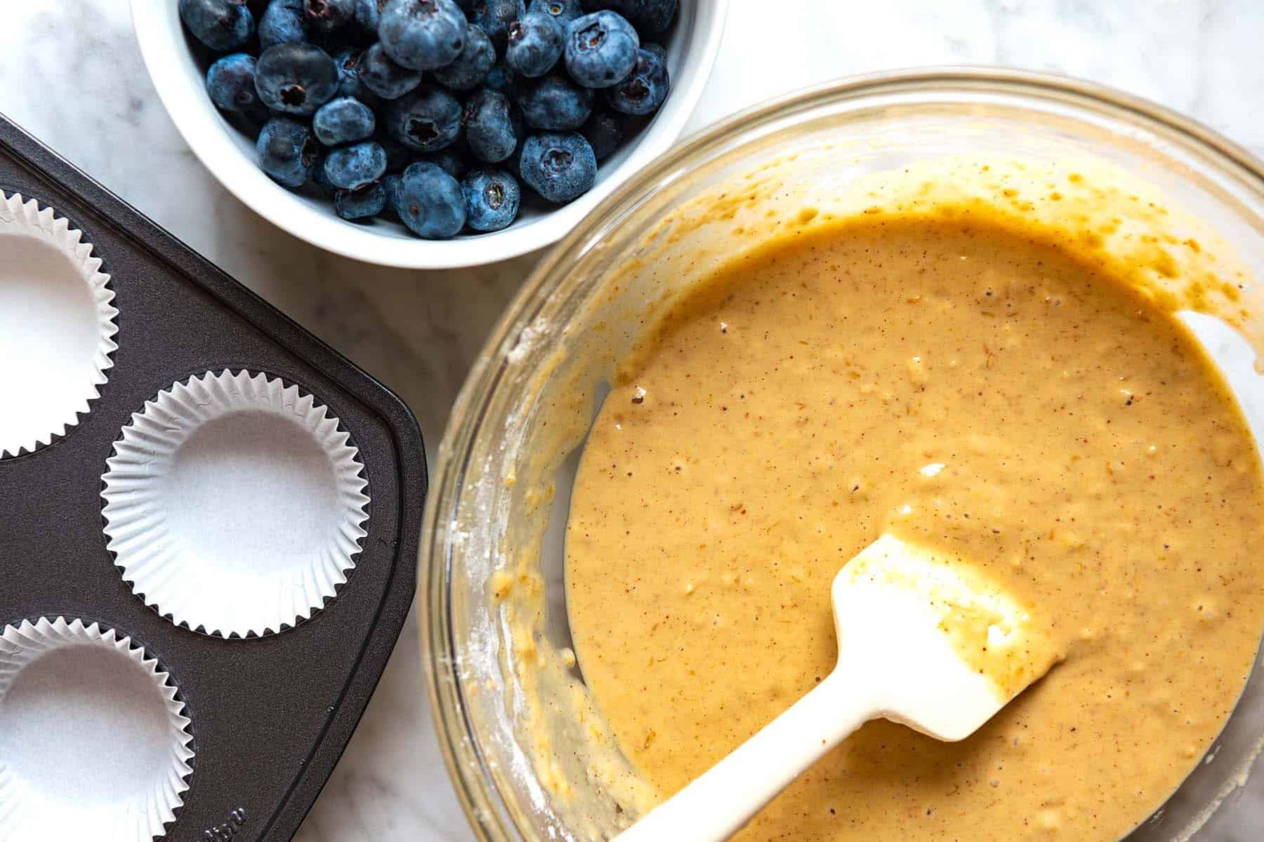 Vegan blueberry muffin batter