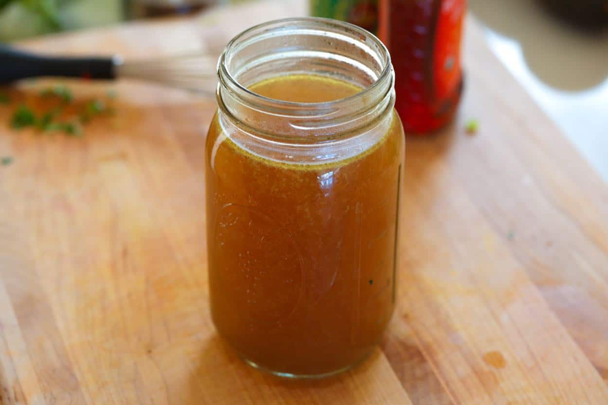 Leftover chicken poaching broth